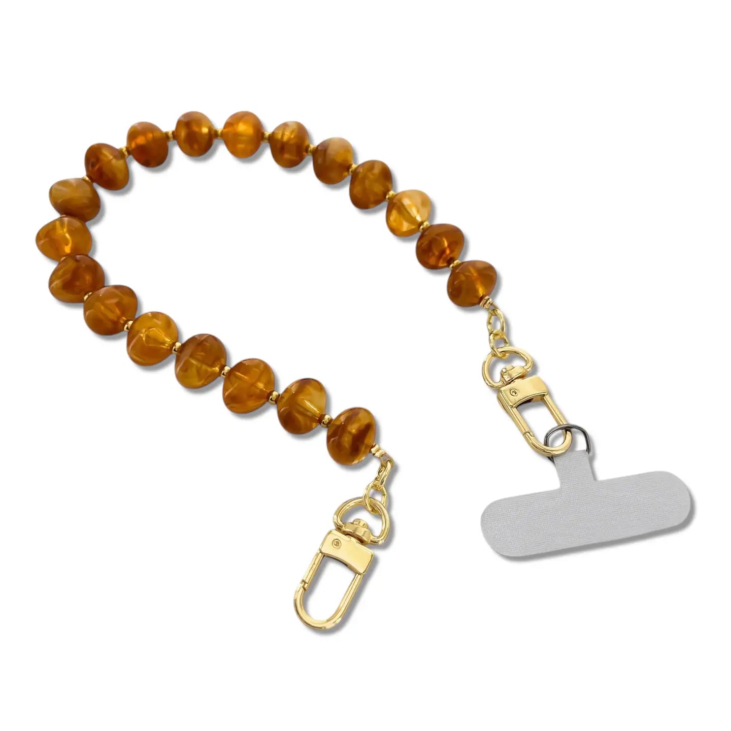 Honey Amber Resin Phone Strap