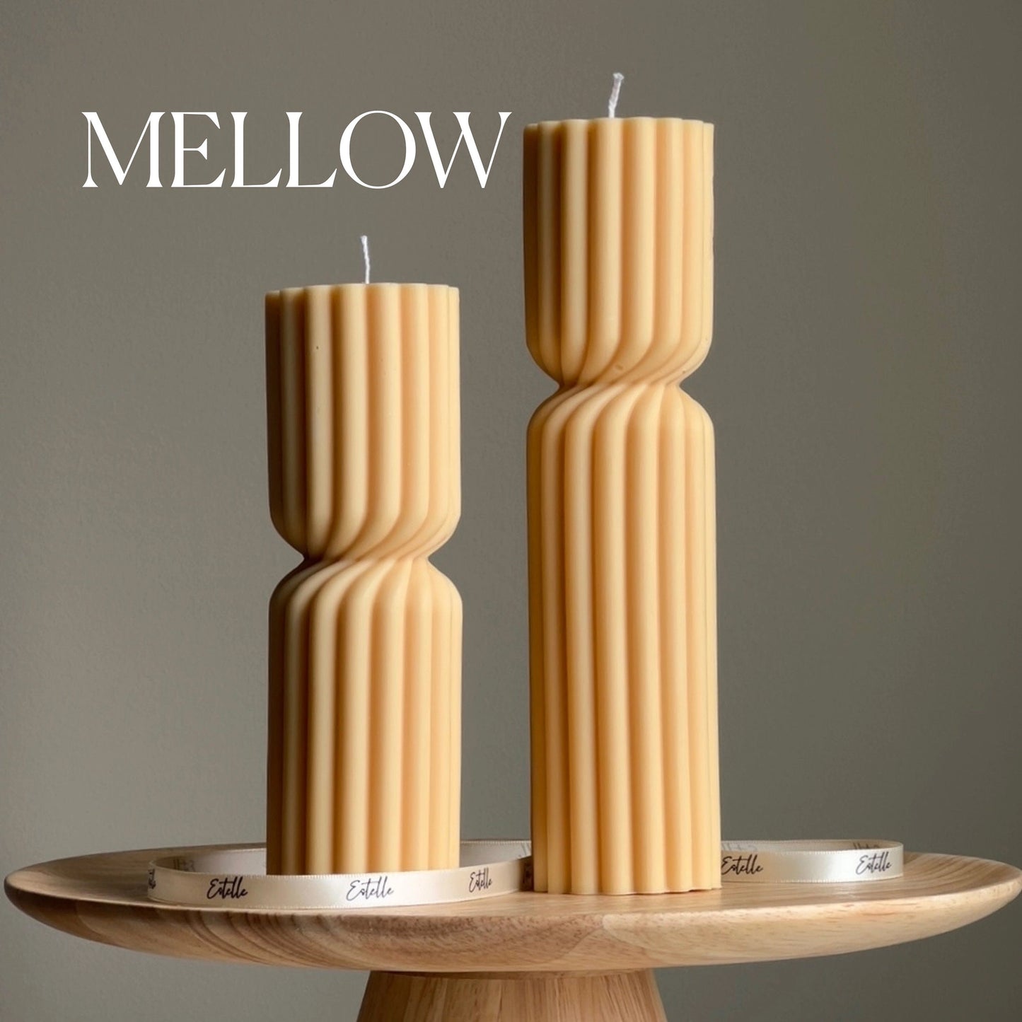 Ribbed Hourglass Pillar Candle