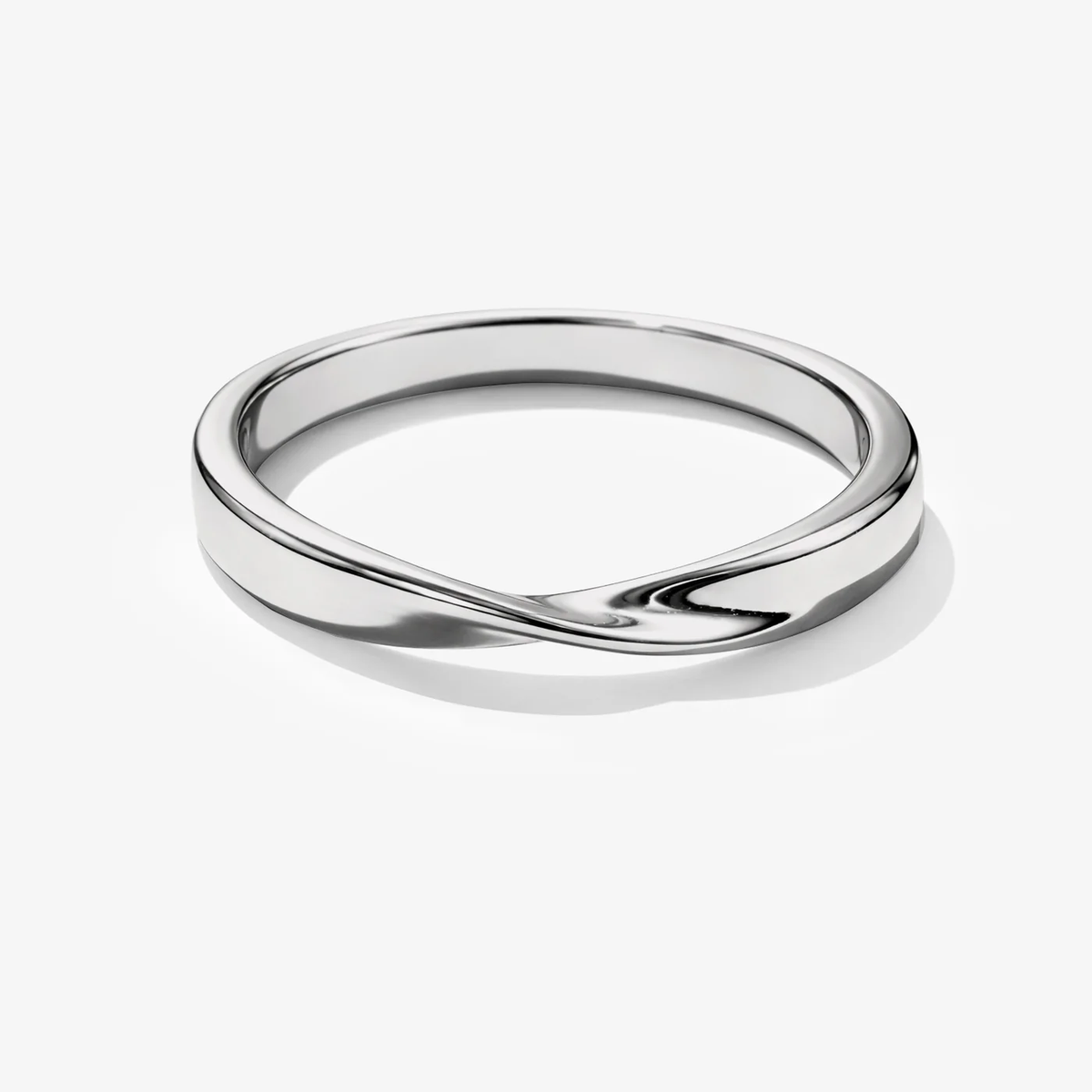 Silvered Twisted Ring in Stainless Steel