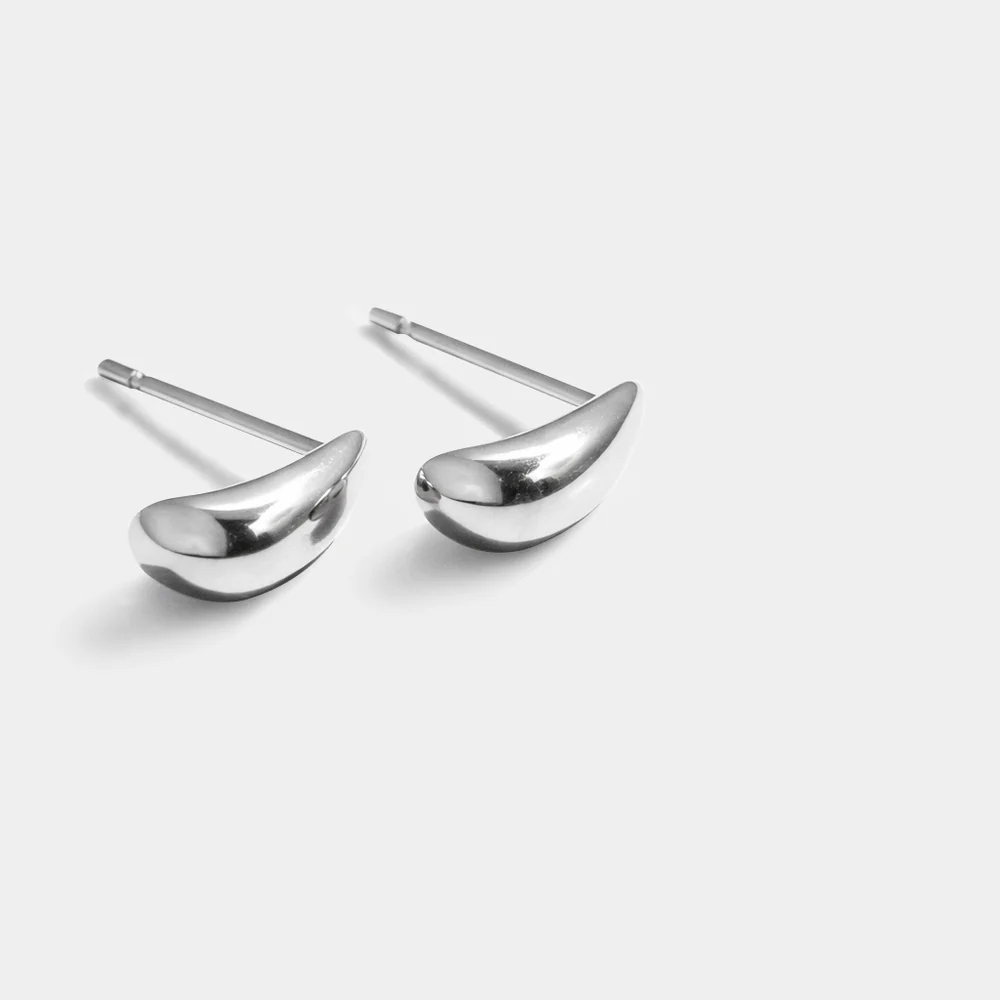 Small Drop Silver Earrings