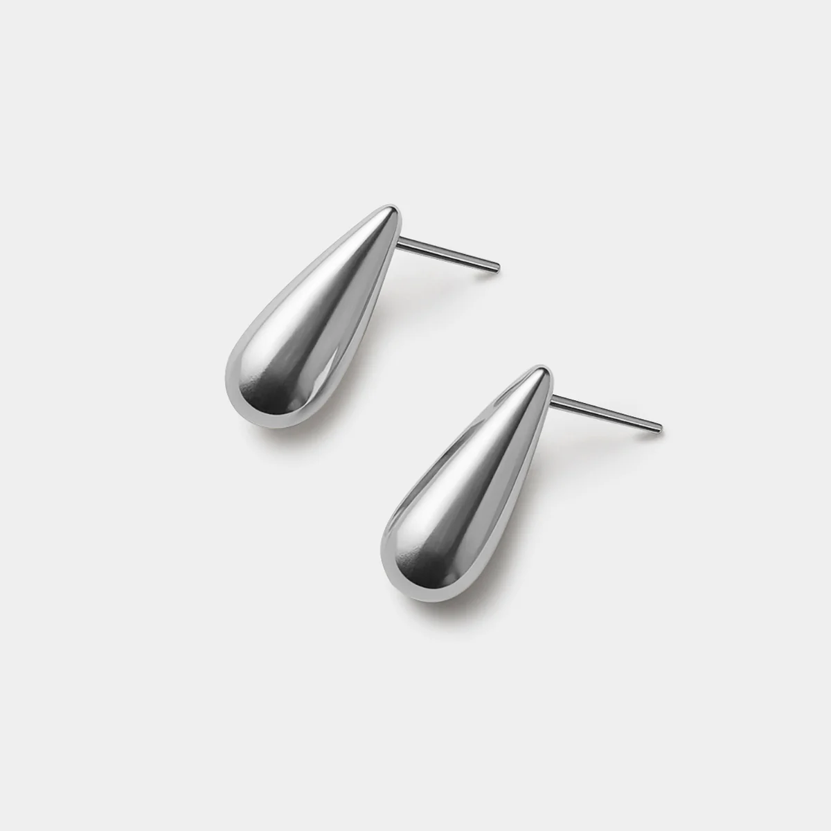 Drop Shaped Silver Earrings