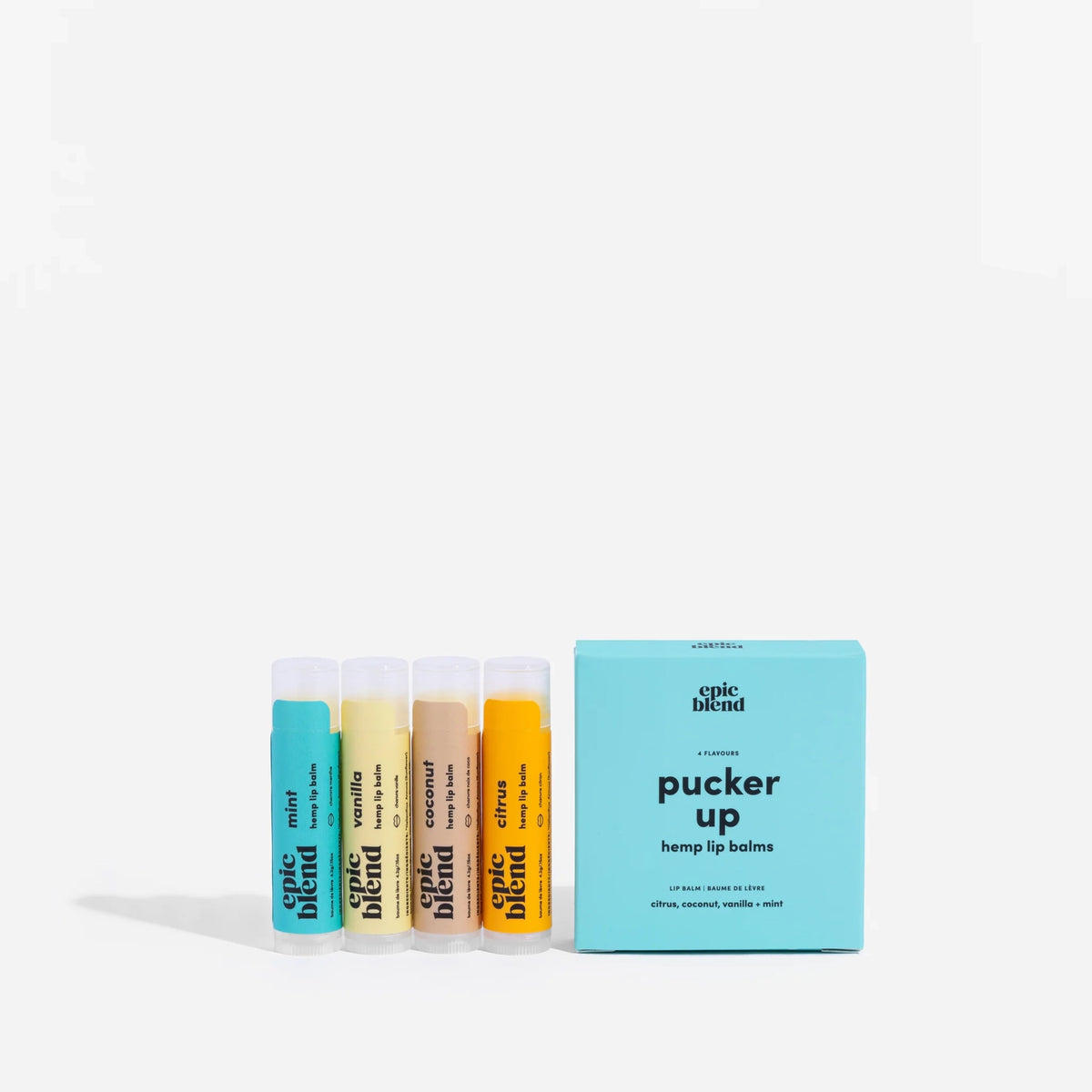 Pucker Up Hemp Lip Balm 4-Pack Kit