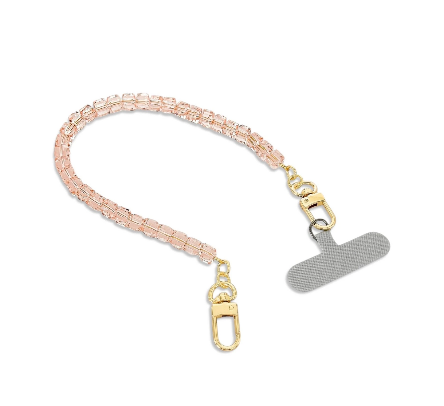 Pink Crystal Cube Phone Strap