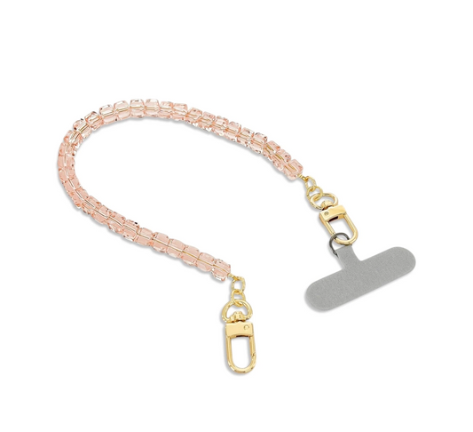 Pink Crystal Cube Phone Strap
