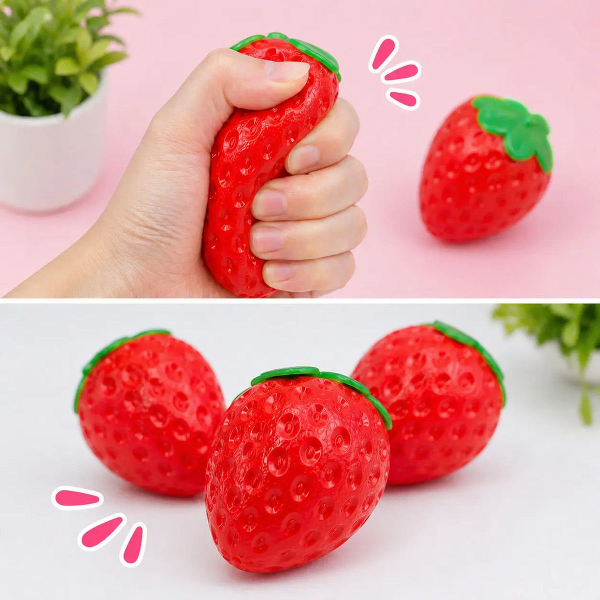 Strawberry Squishy - Soft & Stretchy Stress Toy