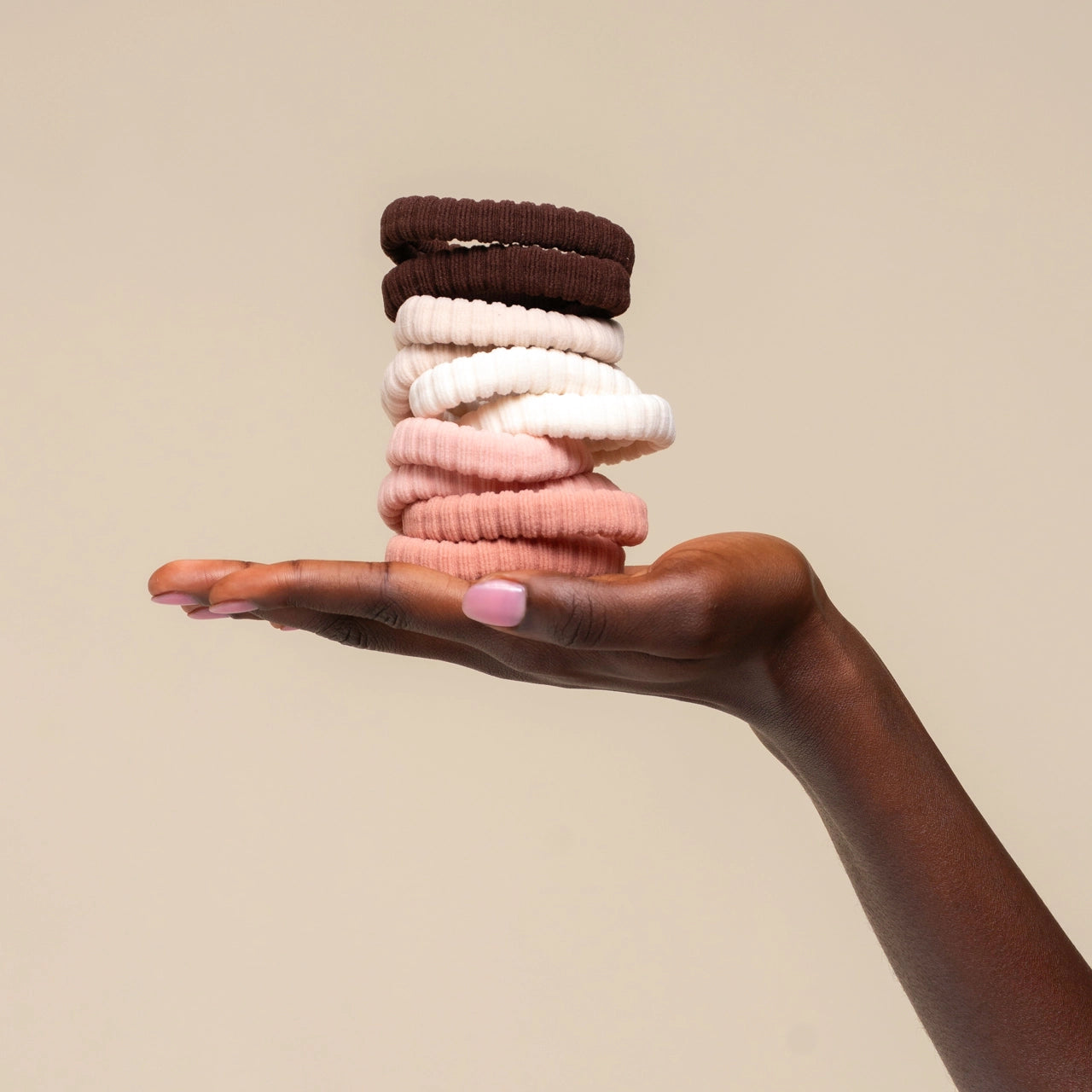 Recycled Fabric Ribbed Hair Elastics