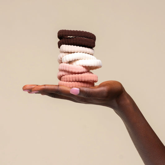 Recycled Fabric Ribbed Hair Elastics