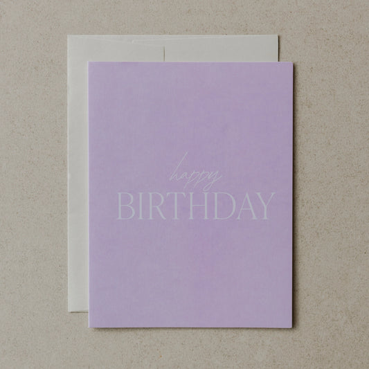 Purple Happy Birthday Card