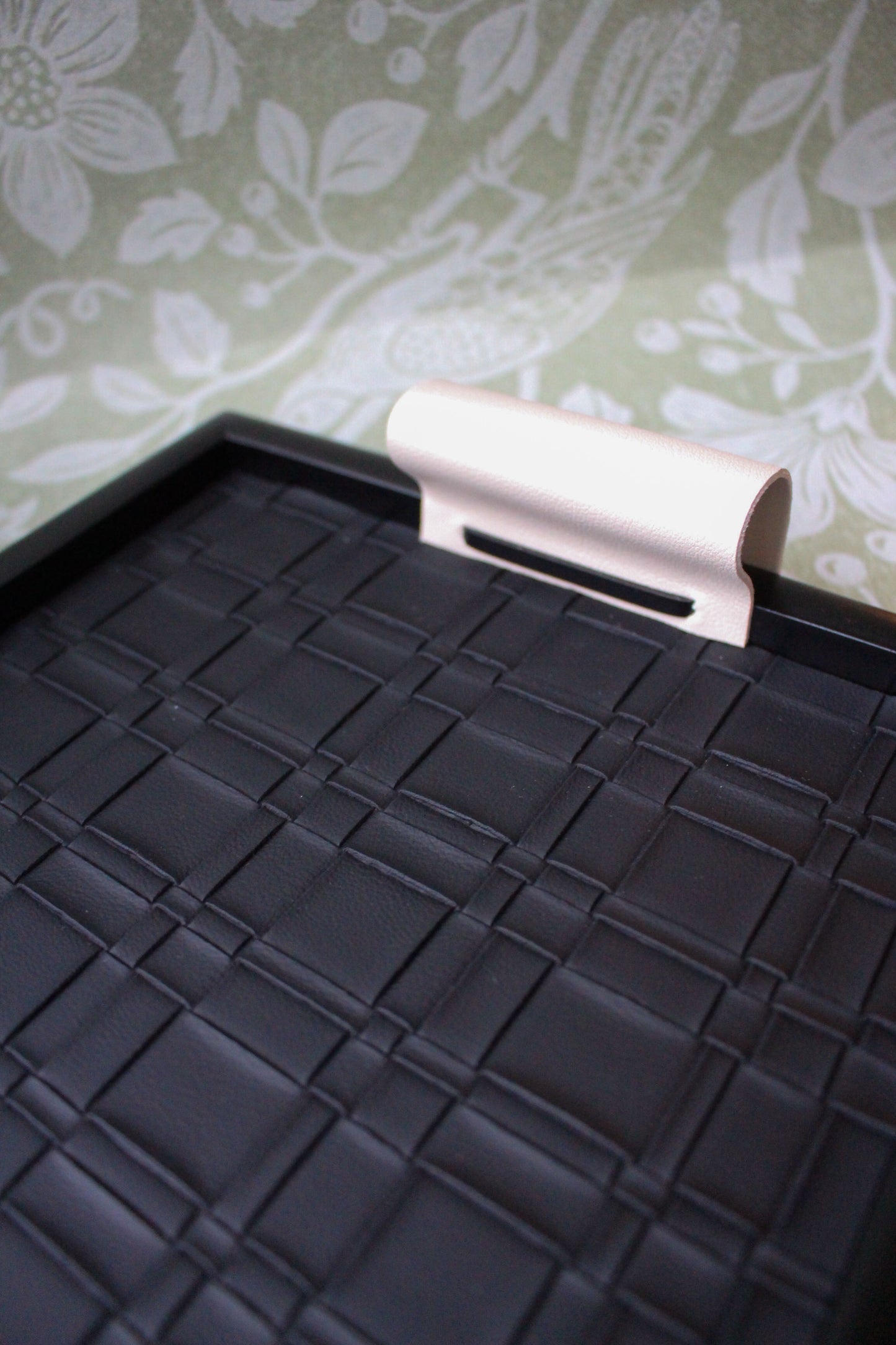 Rectangular Leather Woven Trays