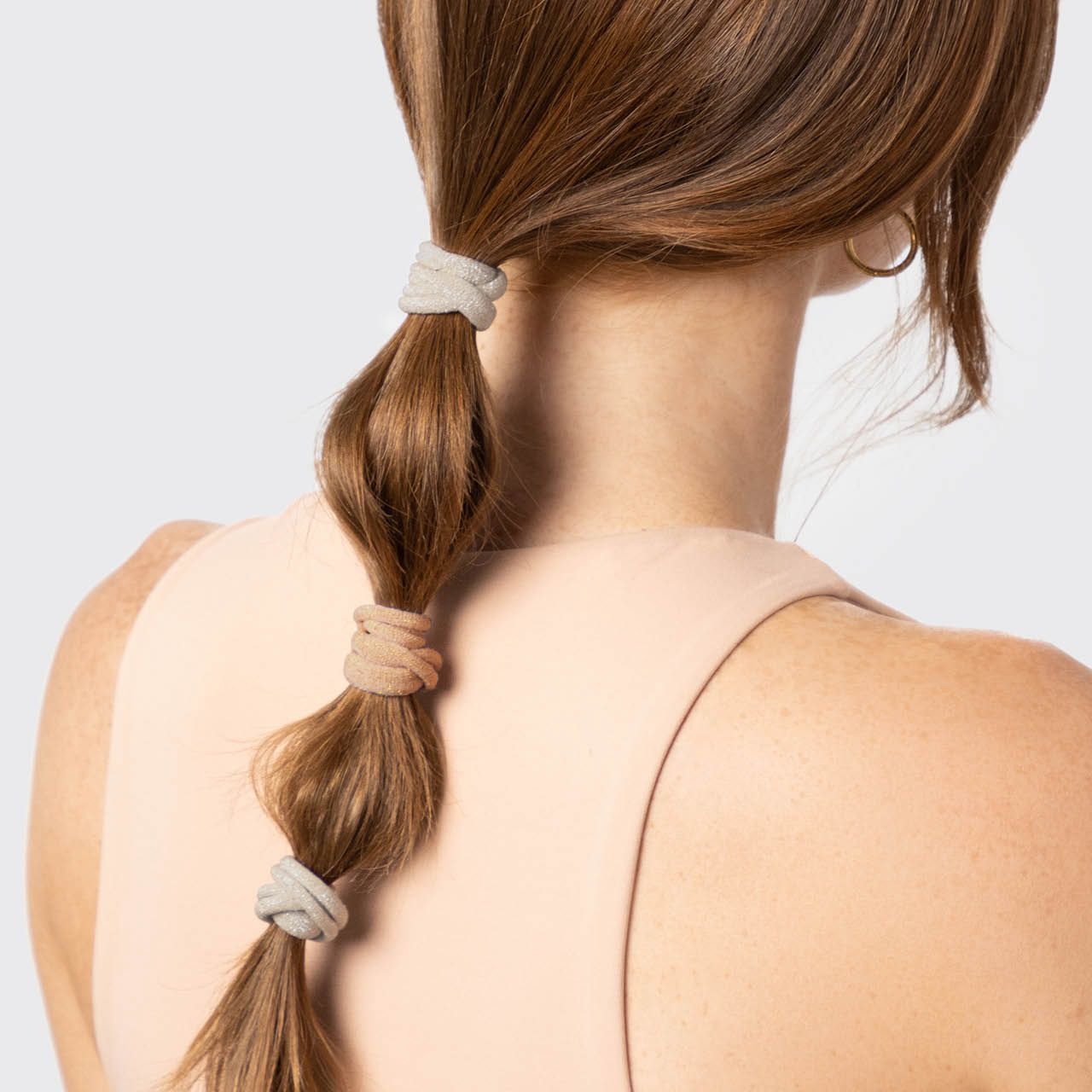 Recycled Nylon Glitter Medium Hair Elastics