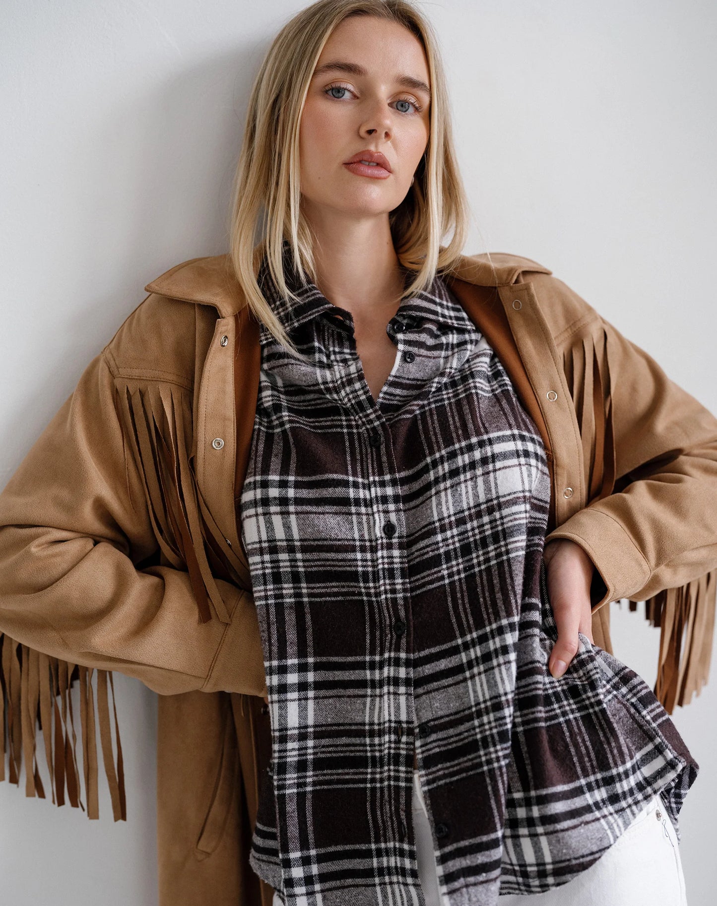 Oversized Plaid Button Up Shirt