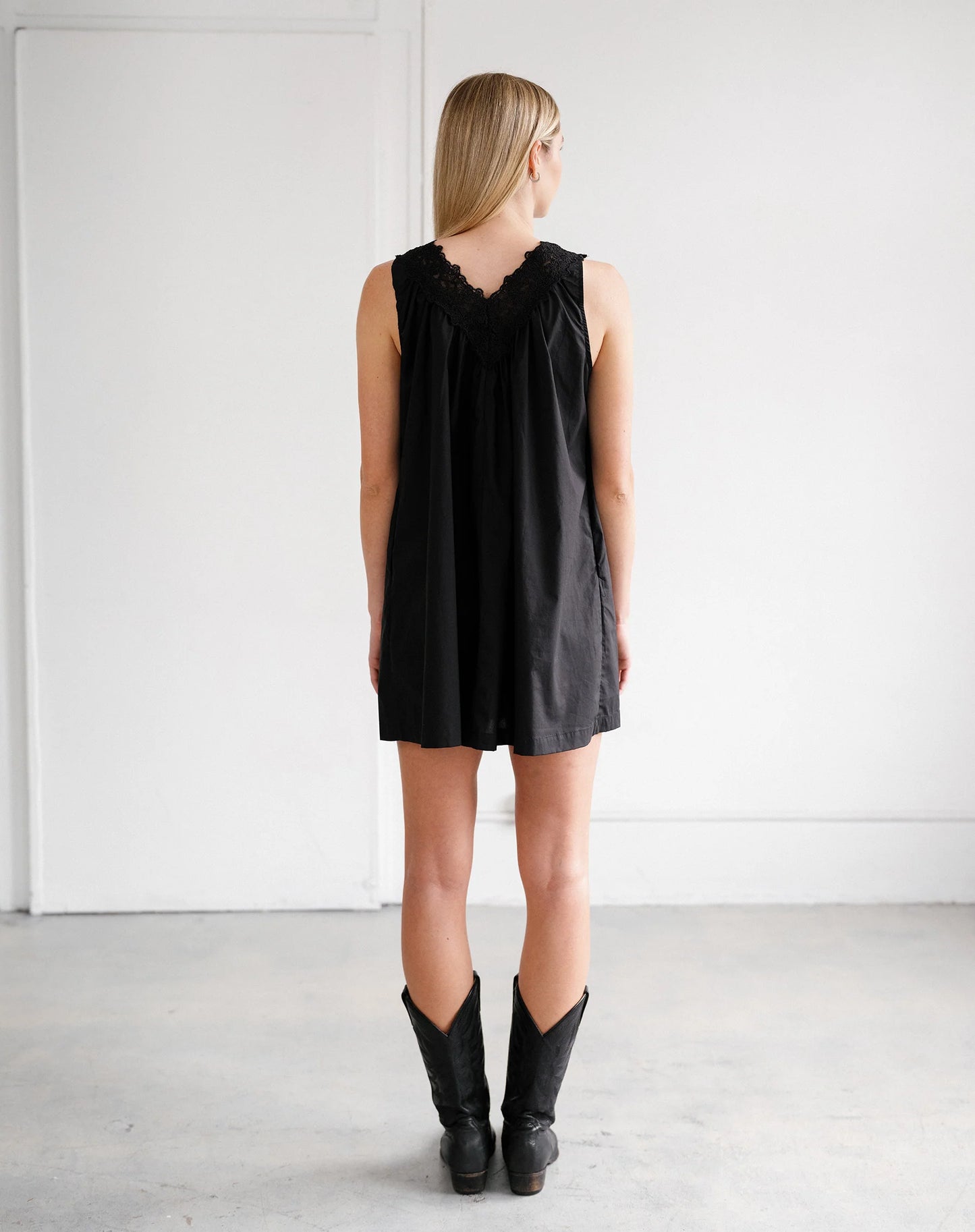 Lace Poplin Dress