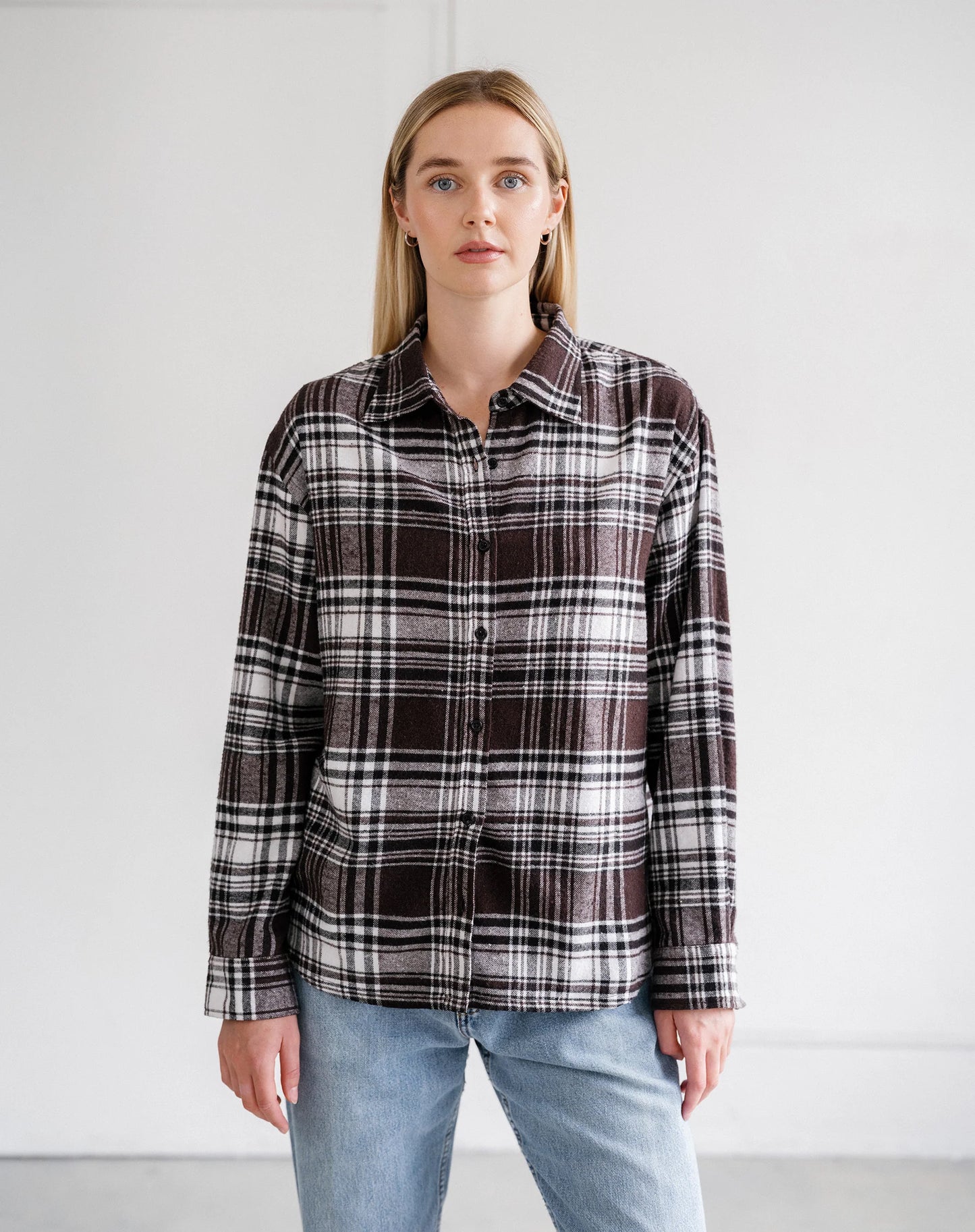 Oversized Plaid Button Up Shirt