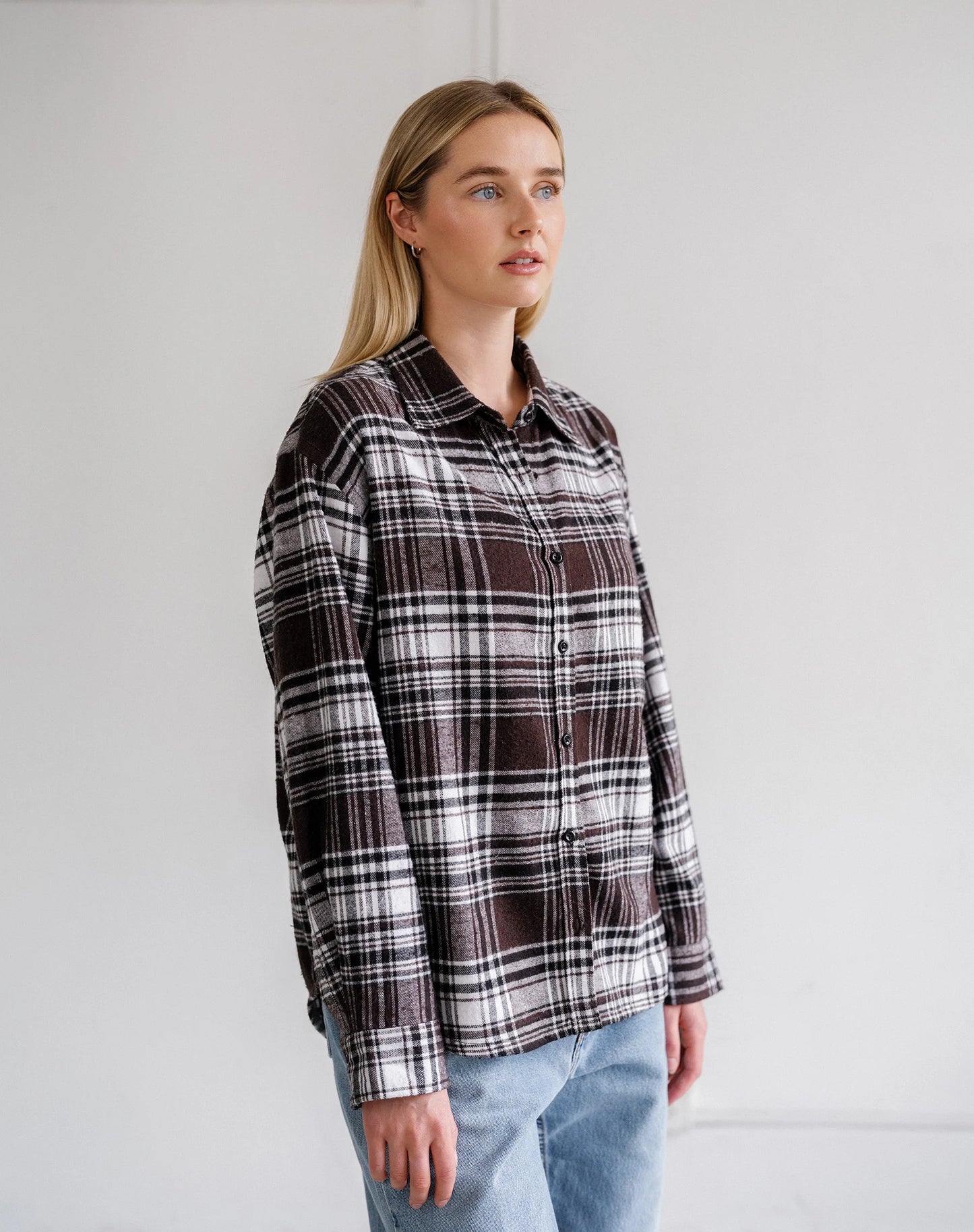 Oversized Plaid Button Up Shirt