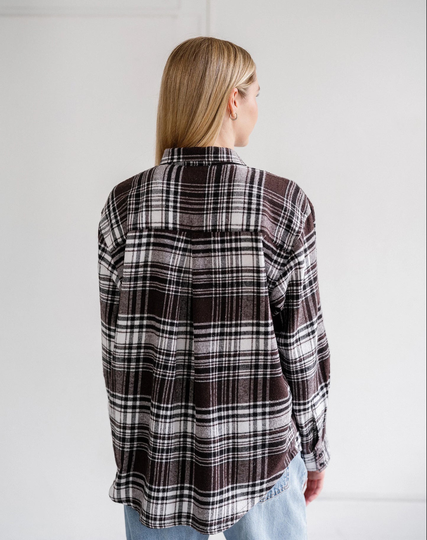 Oversized Plaid Button Up Shirt