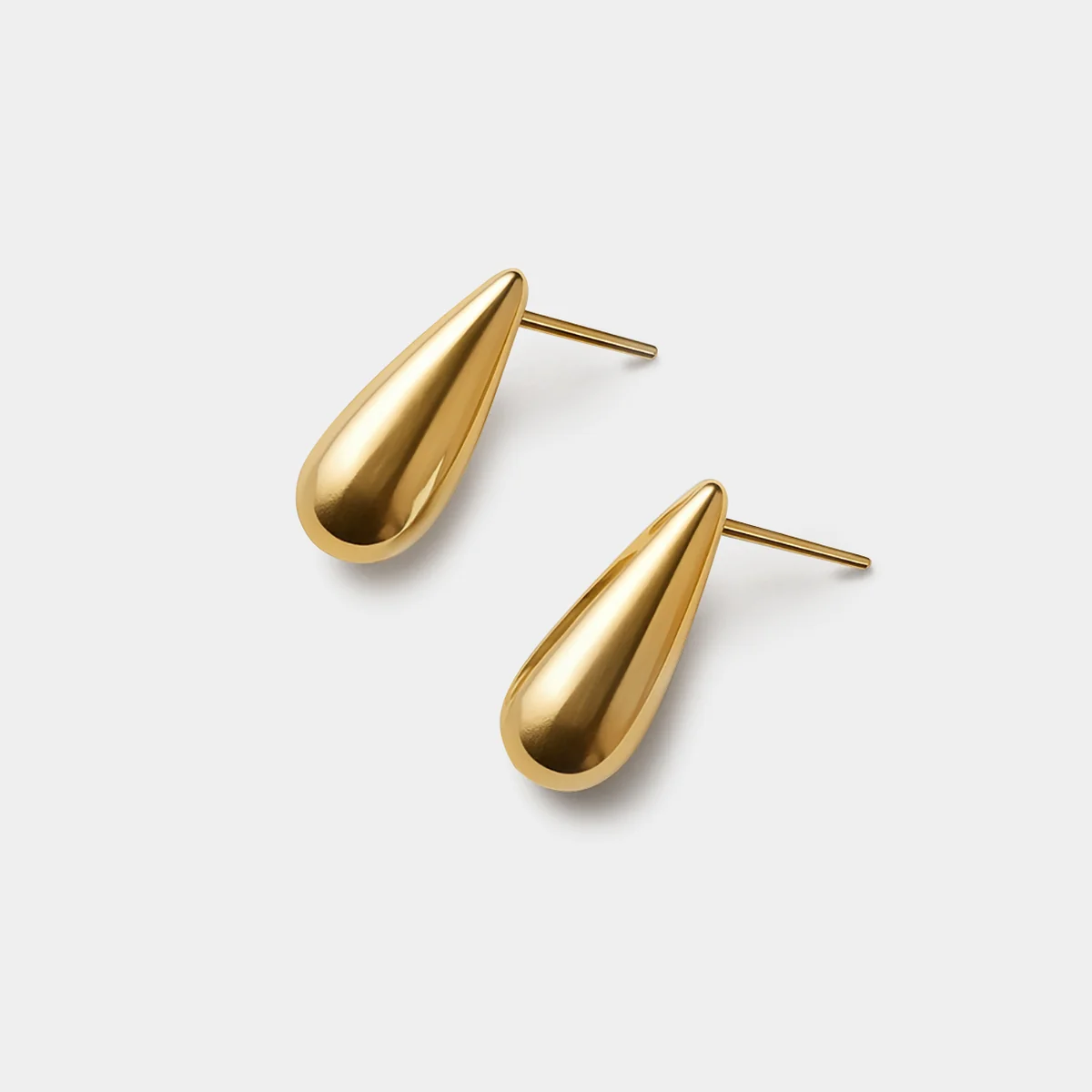 Drop Shaped Gold Earrings