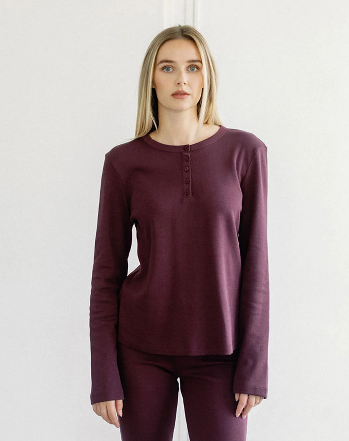 Waffle Henley Top