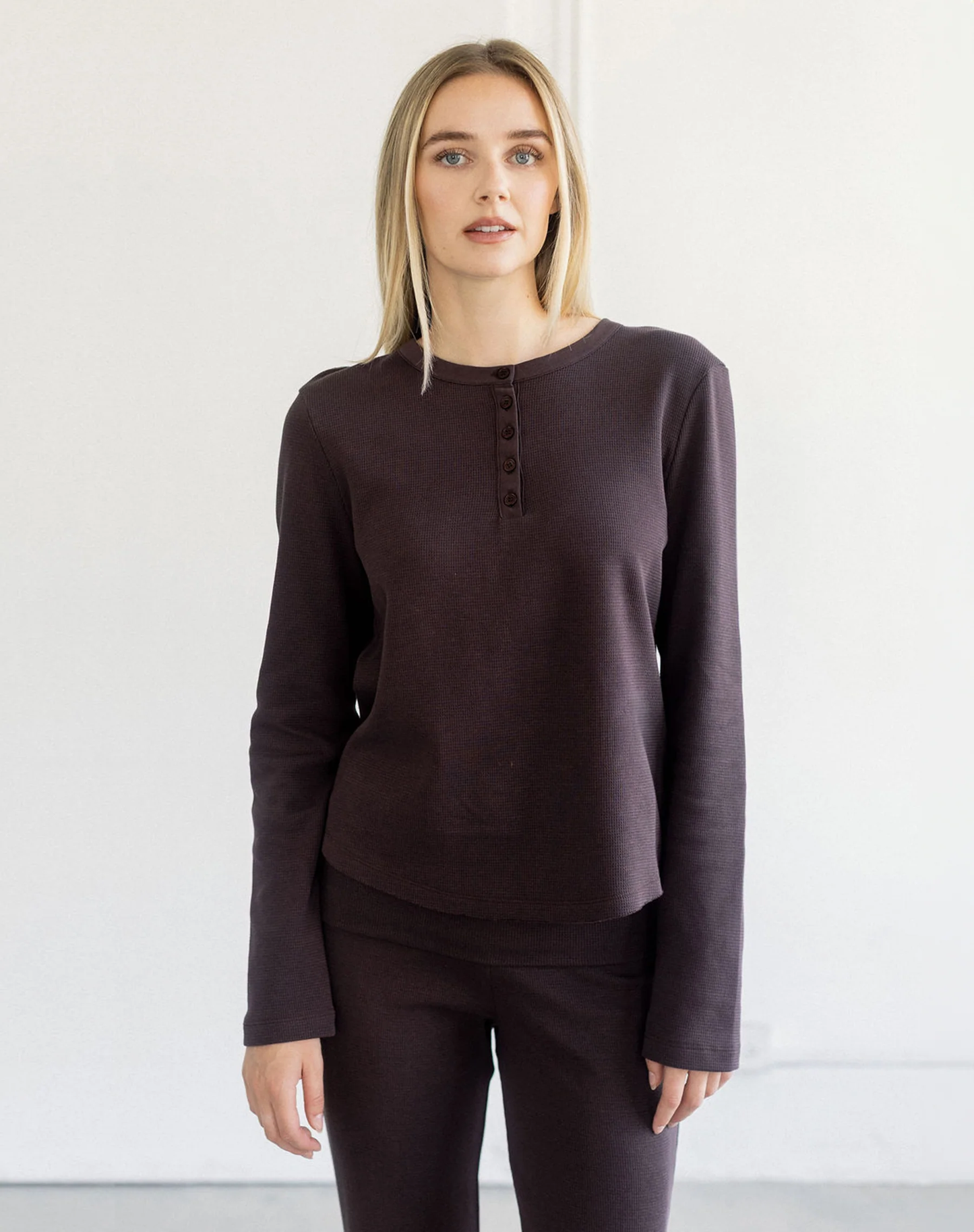 Waffle Henley Top