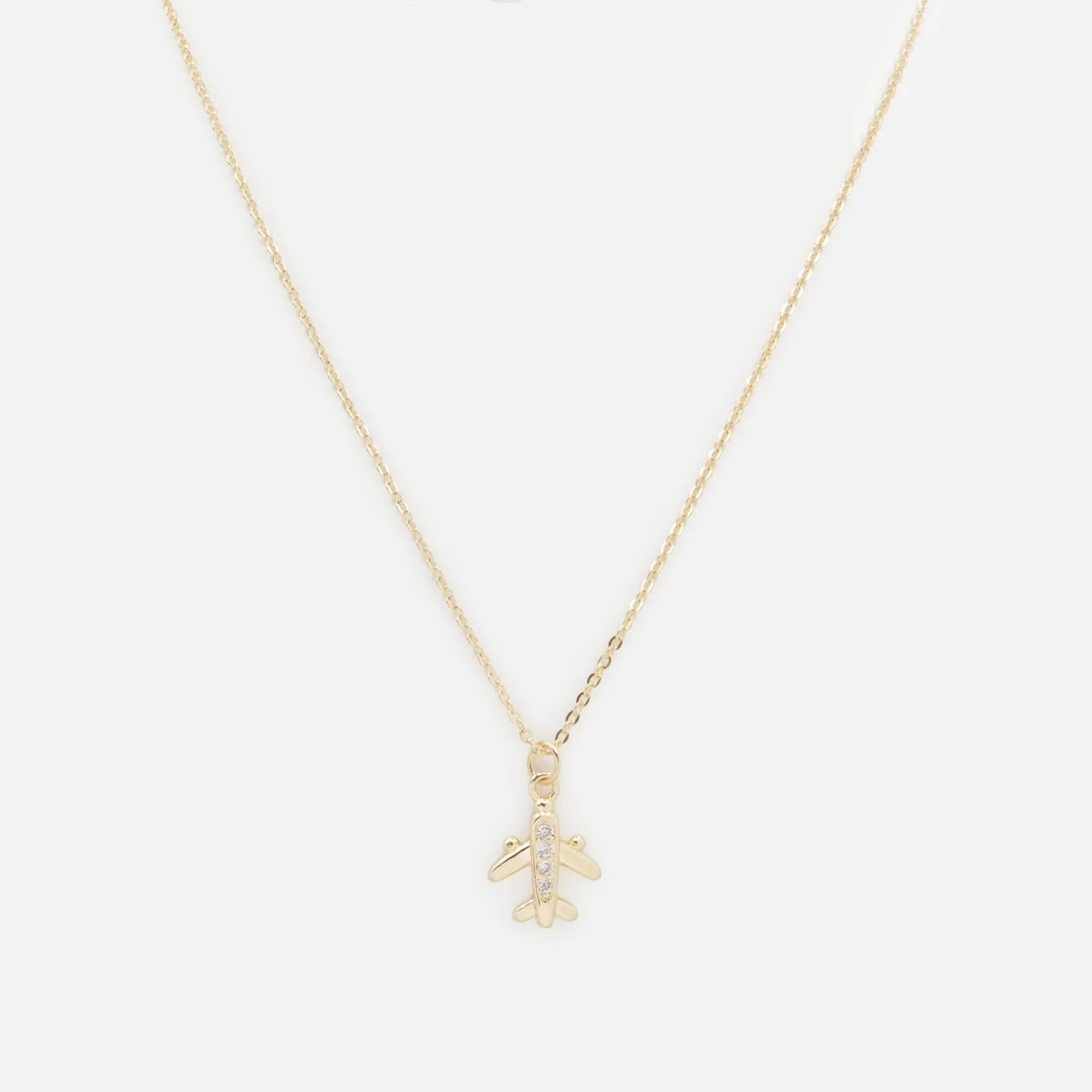 Small Plane Charm Necklace