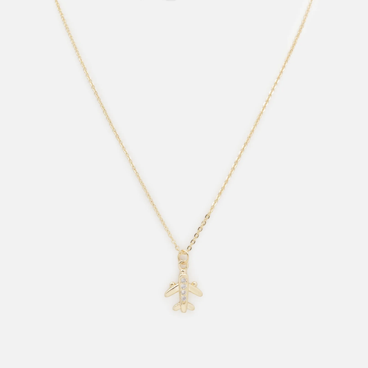 Small Plane Charm Necklace