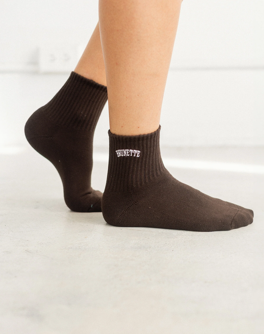 Brunette Crew Socks