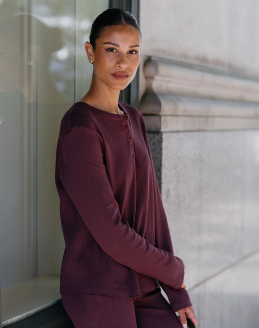 Waffle Henley Top