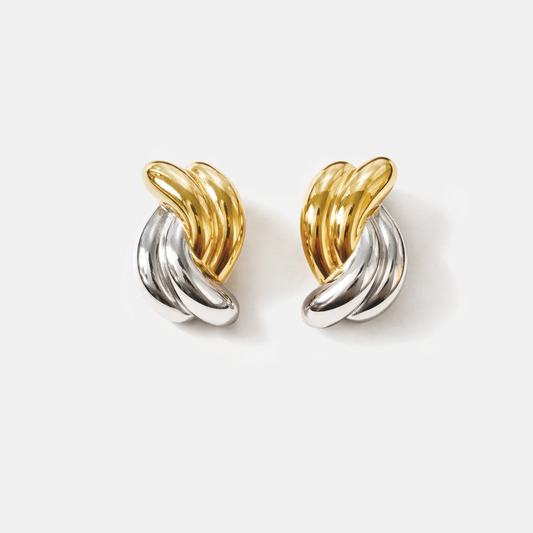 Two Tone Twisted Earrings