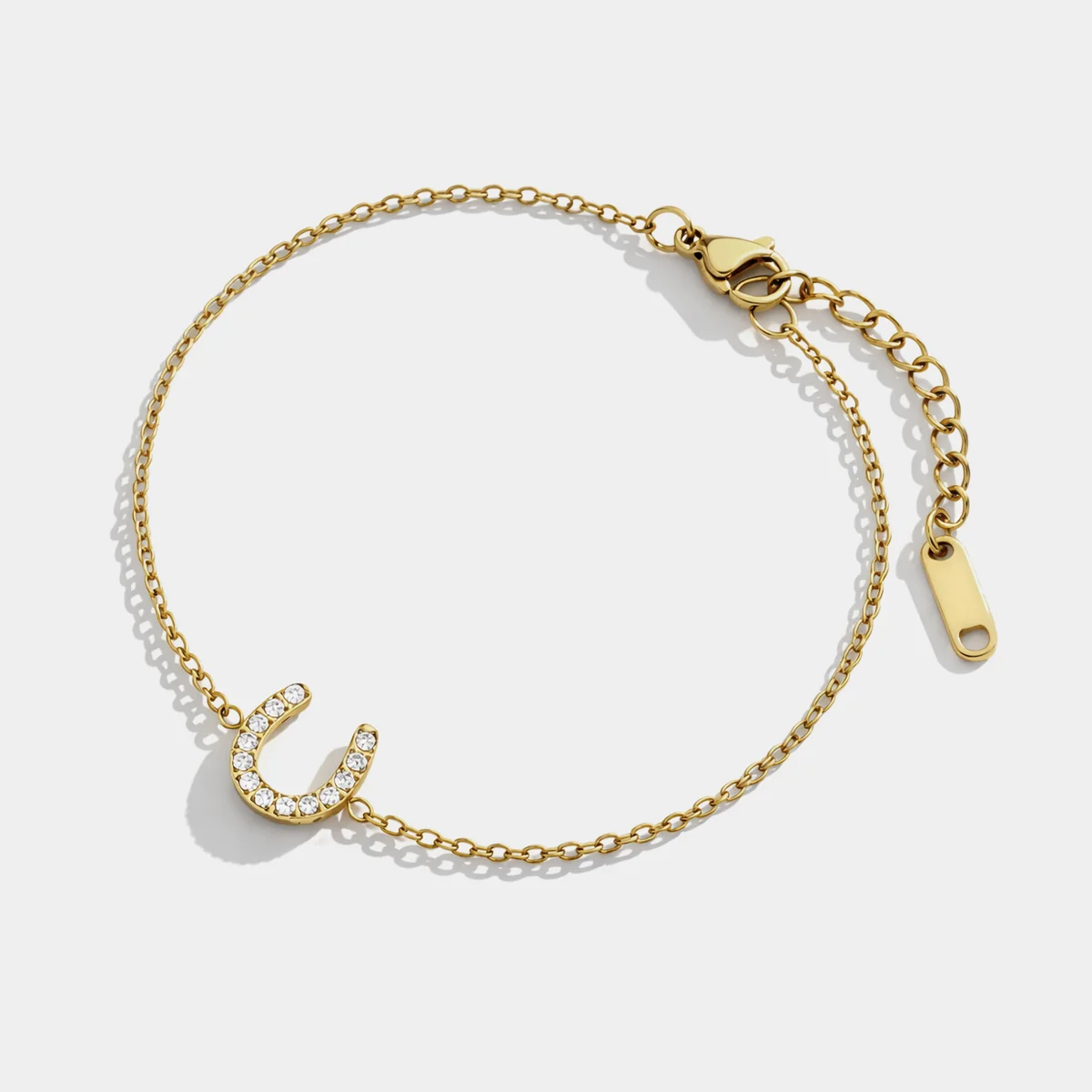 Horseshoe Charm Golden Bracelet in Stainless Steel