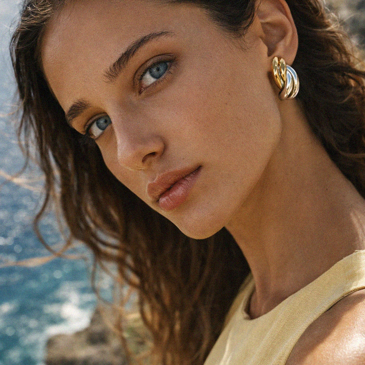 Two Tone Twisted Earrings